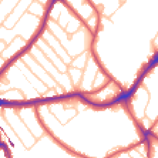 Daytime road noise heatmap for SE24 9LH