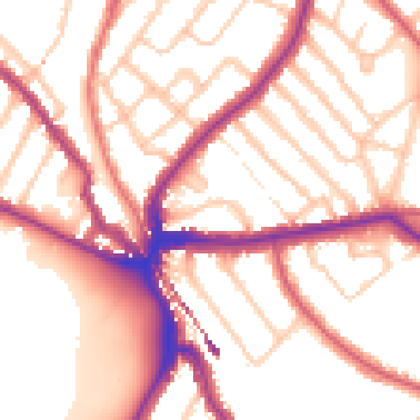 Daytime road noise heatmap for SE24 9LT