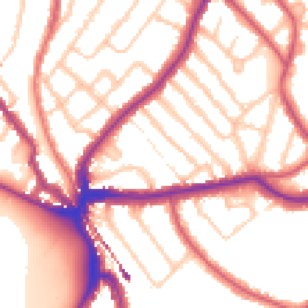 Daytime road noise heatmap for SE24 9LZ
