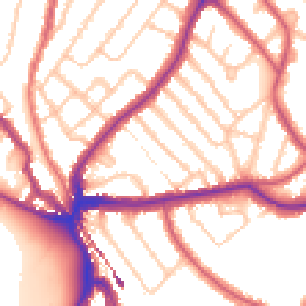 Daytime road noise heatmap for SE24 9NA