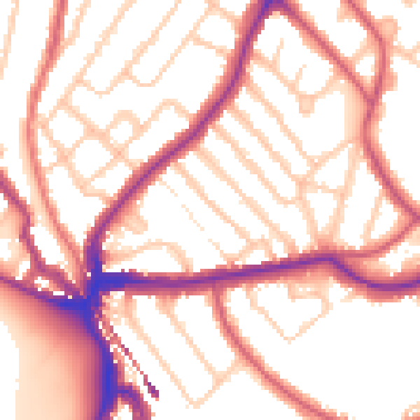 Daytime road noise heatmap for SE24 9ND