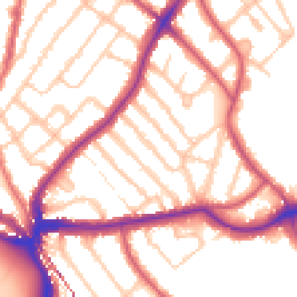 Daytime road noise heatmap for SE24 9NW