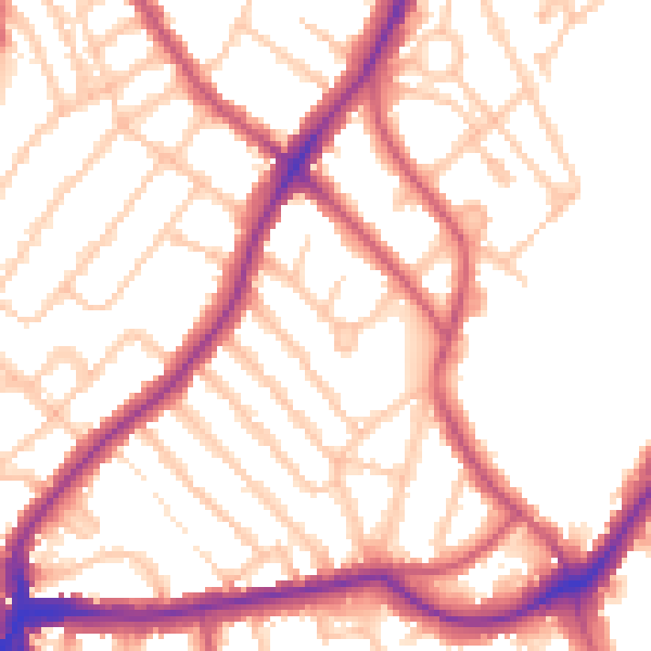 Daytime road noise heatmap for SE24 9PH