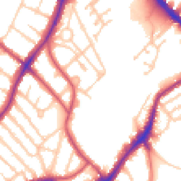 Daytime road noise heatmap for SE24 9PU