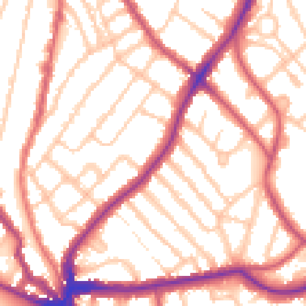 Daytime road noise heatmap for SE24 9QR