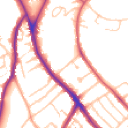 Daytime road noise heatmap for SE25 4AZ