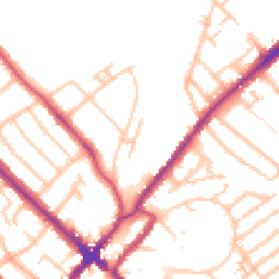 Daytime road noise heatmap for SE25 4DJ