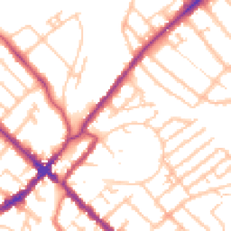 Daytime road noise heatmap for SE25 4EN