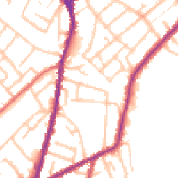Daytime road noise heatmap for SE25 5EQ