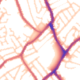 Daytime road noise heatmap for SE25 5ER
