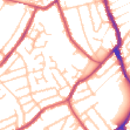 Daytime road noise heatmap for SE25 5HN