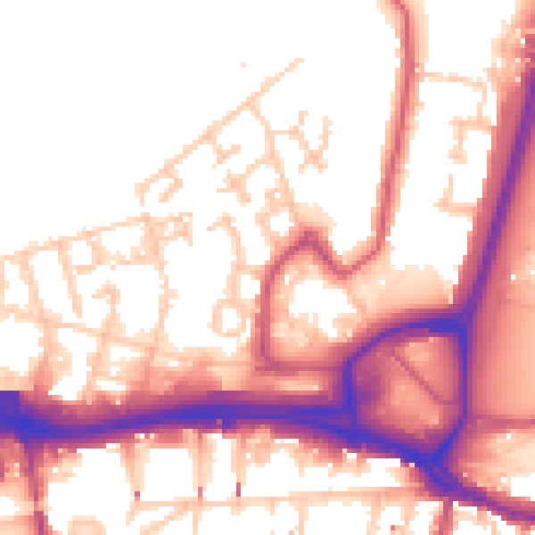 Daytime road noise heatmap for SE28 0BL