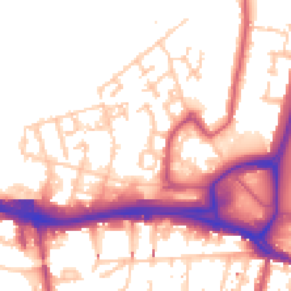 Daytime road noise heatmap for SE28 0BW