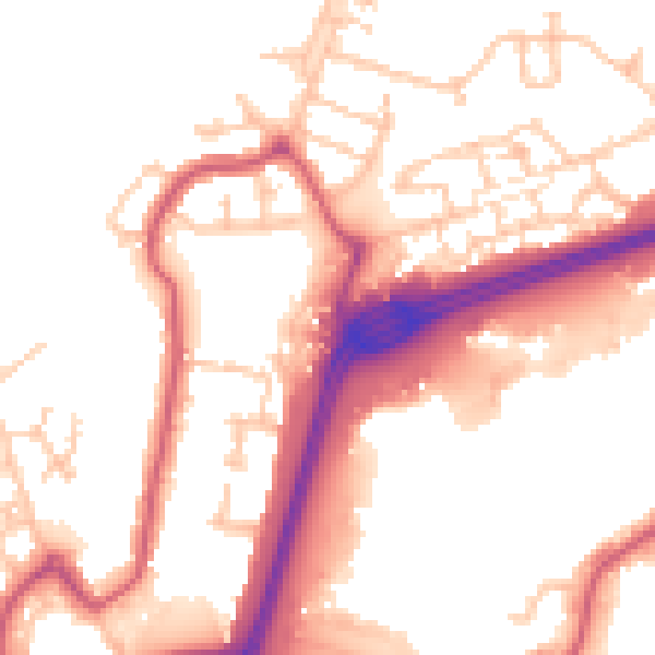 Daytime road noise heatmap for SE28 0DD