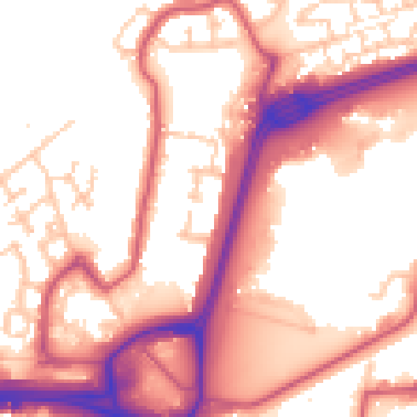 Daytime road noise heatmap for SE28 0DH