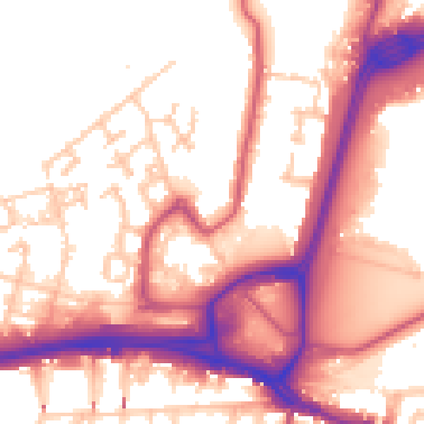 Daytime road noise heatmap for SE28 0DZ