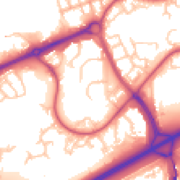 Daytime road noise heatmap for SE28 8BW