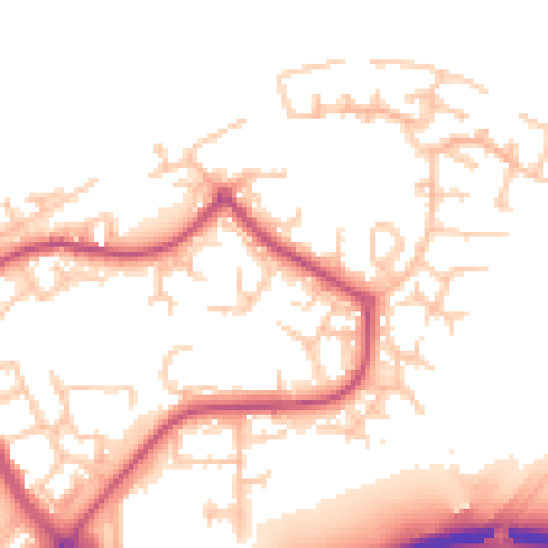 Daytime road noise heatmap for SE28 8EW