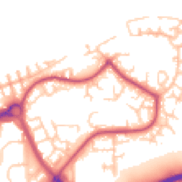 Daytime road noise heatmap for SE28 8EY