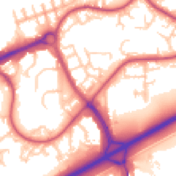 Daytime road noise heatmap for SE28 8JY