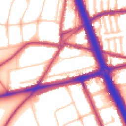 Daytime road noise heatmap for SE3 7JH