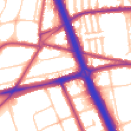 Daytime road noise heatmap for SE3 7JZ