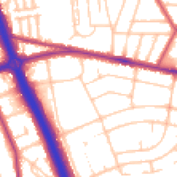 Daytime road noise heatmap for SE3 8BY