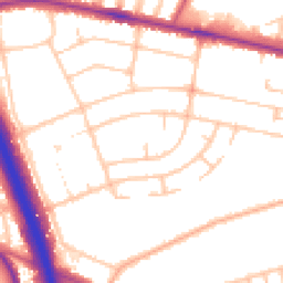 Daytime road noise heatmap for SE3 8PY