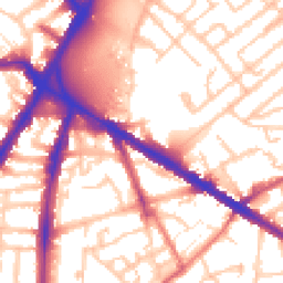 Daytime road noise heatmap for SE5 0AE