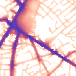 Daytime road noise heatmap for SE5 0AF