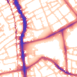 Daytime road noise heatmap for SE5 0AJ