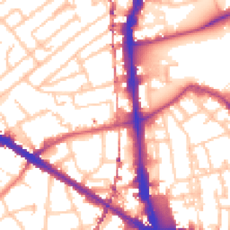 Daytime road noise heatmap for SE5 0AQ