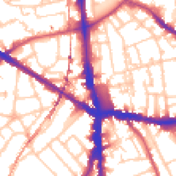 Daytime road noise heatmap for SE5 0AY