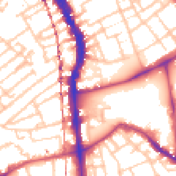 Daytime road noise heatmap for SE5 0DH
