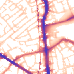 Daytime road noise heatmap for SE5 0DU