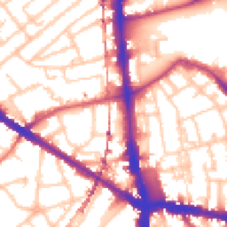 Daytime road noise heatmap for SE5 0EB