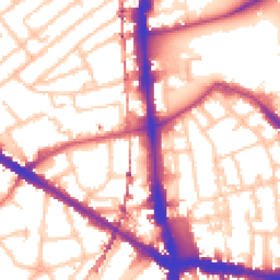 Daytime road noise heatmap for SE5 0ED