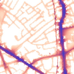 Daytime road noise heatmap for SE5 0NL