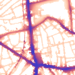 Daytime road noise heatmap for SE5 7FY