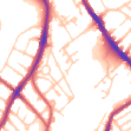 Daytime road noise heatmap for SE5 8AS