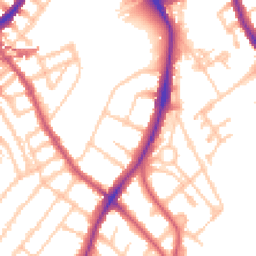 Daytime road noise heatmap for SE5 8EG