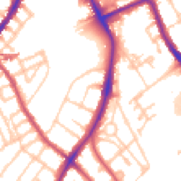 Daytime road noise heatmap for SE5 8EQ