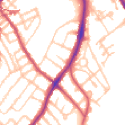 Daytime road noise heatmap for SE5 8EW