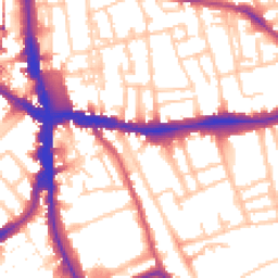 Daytime road noise heatmap for SE5 8JD