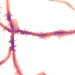 Night-time road noise heatmap for SE5 8JD