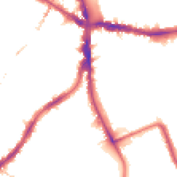 Night-time road noise heatmap for SE5 8RX