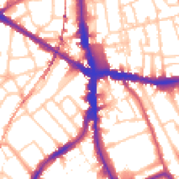 Daytime road noise heatmap for SE5 8RZ