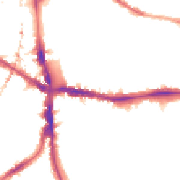 Night-time road noise heatmap for SE5 8TR