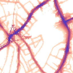 Daytime road noise heatmap for SE5 9AN