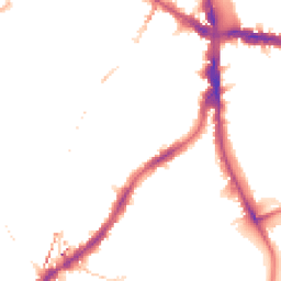 Night-time road noise heatmap for SE5 9BT